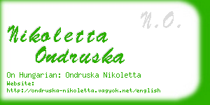 nikoletta ondruska business card